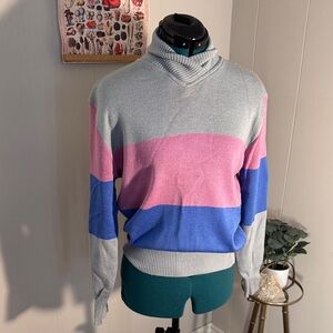Vintage White Stag SkiTurtleneck Sweater - Pink, Blue, Gray